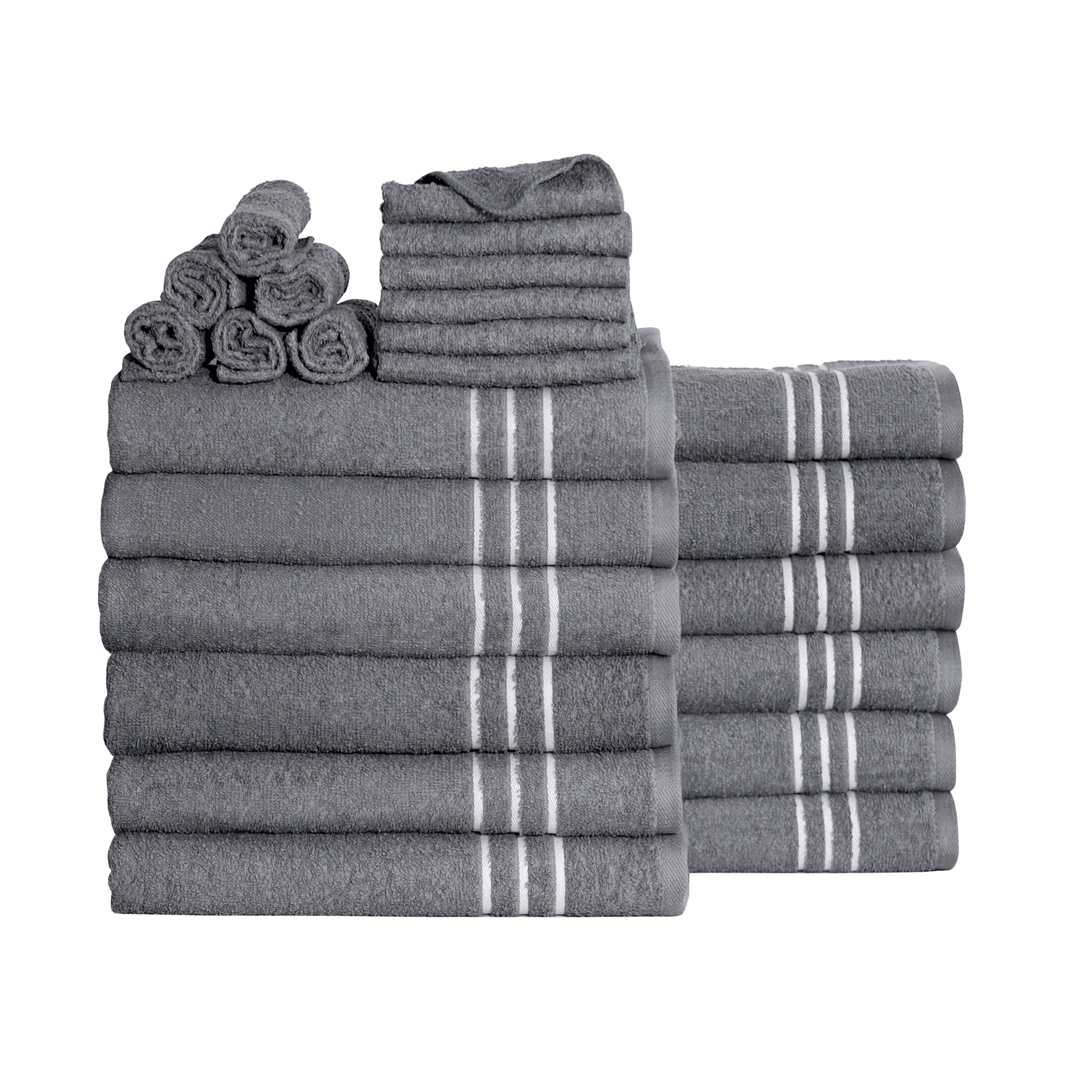 Plush Mist Grey Towel Resort Bundle (4 Wash + 4 Hand + 4 Bath