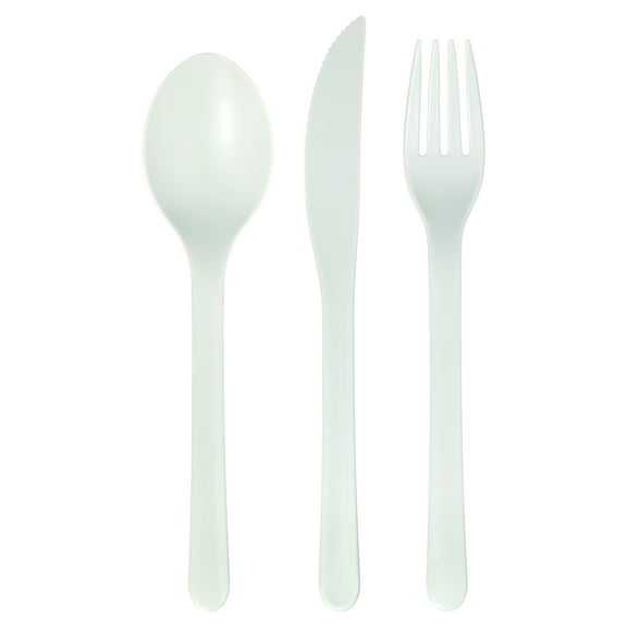 Mainstays - Soft Sea Green Eco-Friendly Recycled Plastic 3-Piece Flatware Set