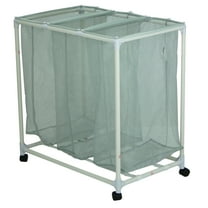 Mainstays Soft Silver 3 Bag Mesh Rolling Laundry Sorter Cart