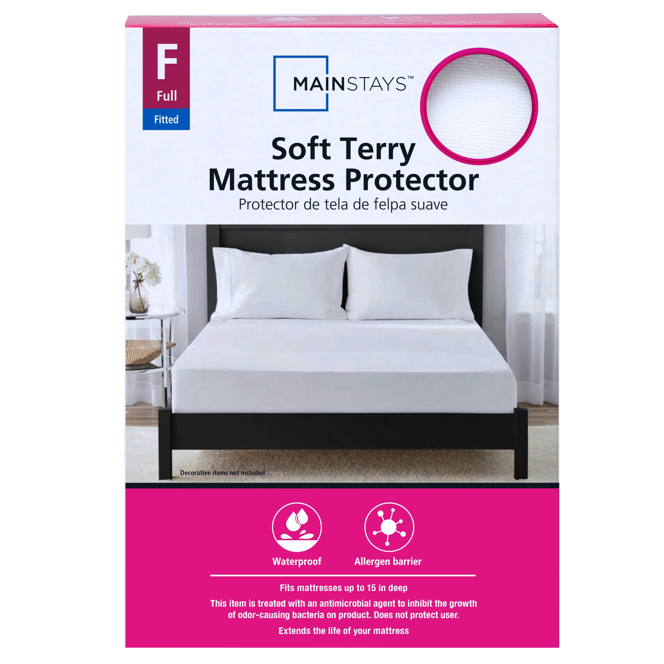 Mainstays Soft Terry Fitted Mattress Cover Full