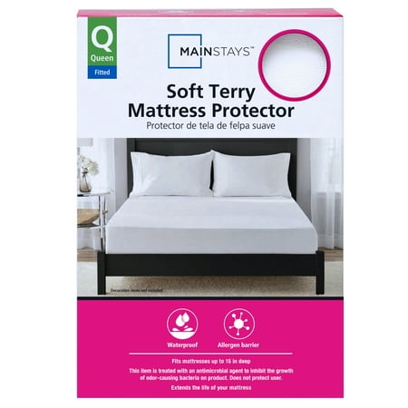 Mainstays Soft Terry Fitted Mattress Cover Queen
