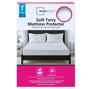 Mainstays Soft Terry Waterproof Fitted Mattress Protector, Twin