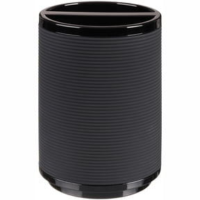 Mainstays Soft Touch Black Plastic Toothbrush Holder for Adults and Kids