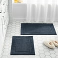 thumbnail interactive-video image 1 of Mainstays Soft Touch Navy Polyester Tufted 2-Piece Bath Rug Set, 20" x 30" & 17" x 24", 1 of 6