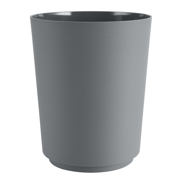 Mainstays Soft Touch Ribbed Plastic 1.98 Gallon Wastebasket in Grey for ...