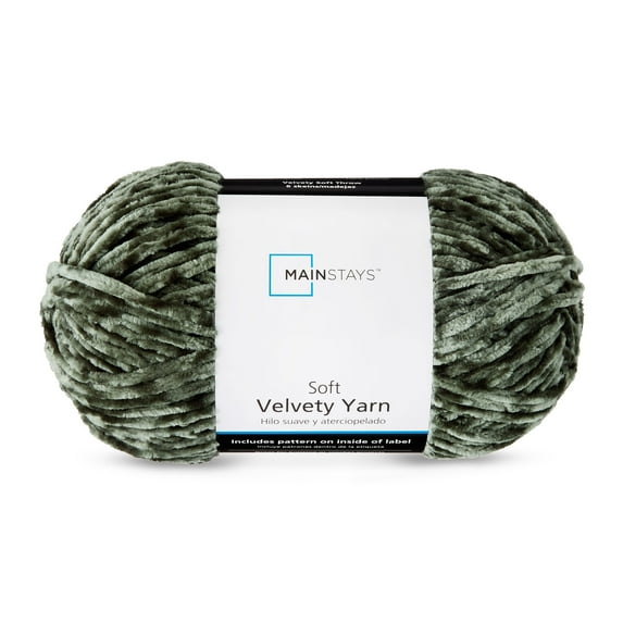 Mainstays Soft Velvety Yarn, 315 yd, Deep Thyme, 100% Polyester