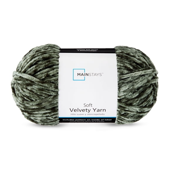 Mainstays Soft Velvety Yarn, 315 yd, Deep Thyme, 100% Polyester