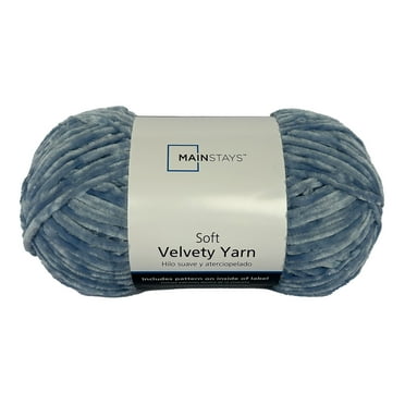 Mainstays Soft Velvety Yarn, 315 yd, Light Blue, 100% Polyester