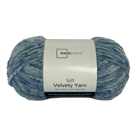 Mainstays Soft Velvety Yarn, 315 yd, Light Blue, 100% Polyester