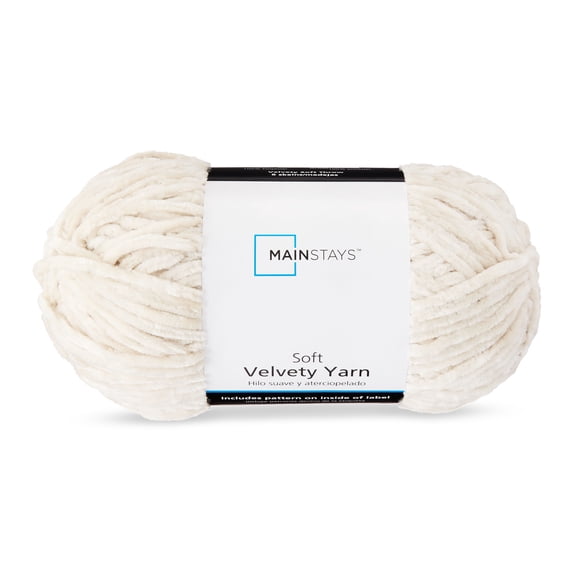 Mainstays Soft Velvety Yarn, 315 yd, Stone, 100% Polyester