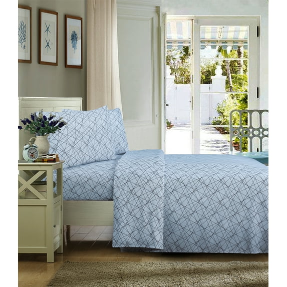 Mainstays Soft Wrinkle Resistant Microfiber Full Triangle Geo Sheet Set