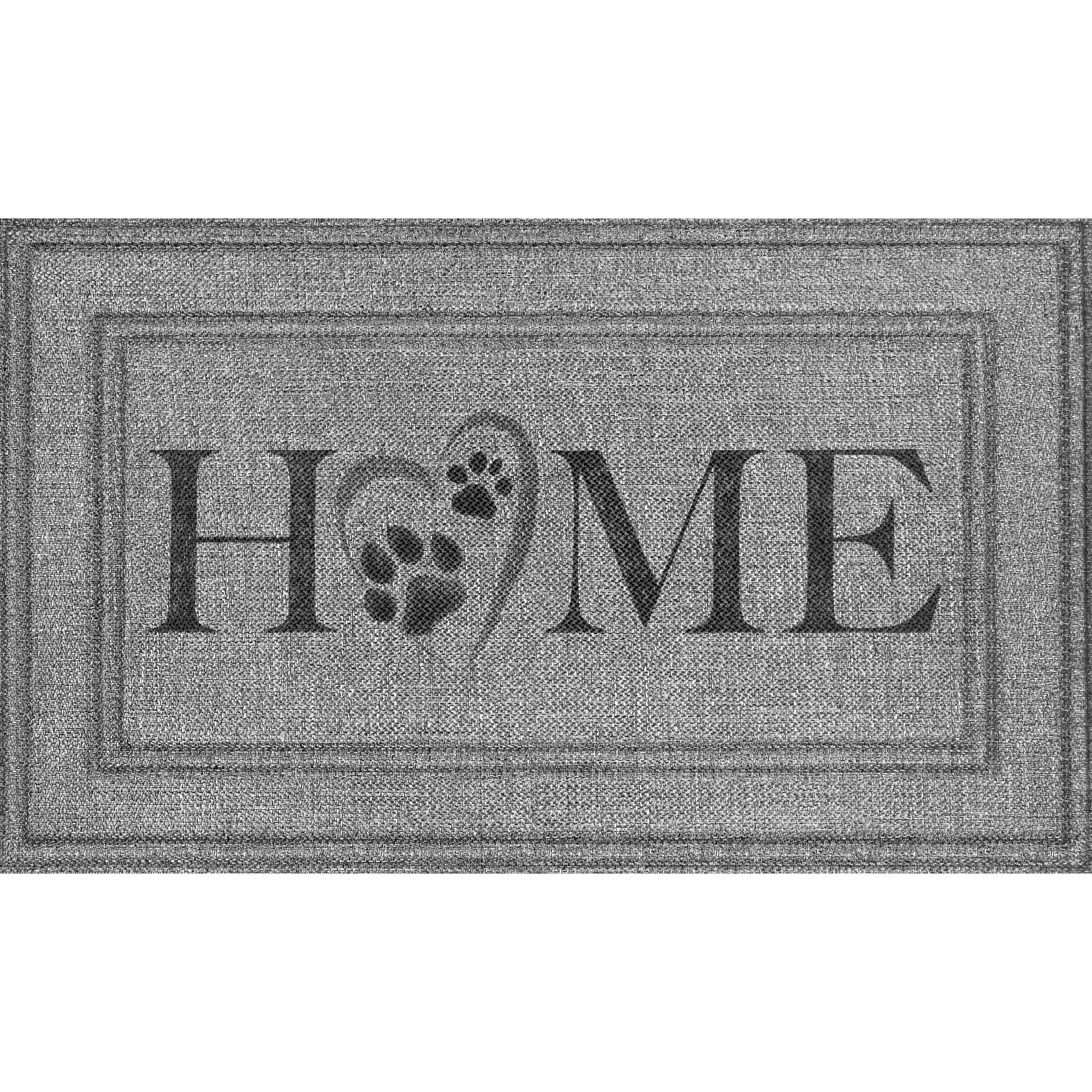 Mainstays Soho Pewter Home Paw Prints Doormat, 18"x30"