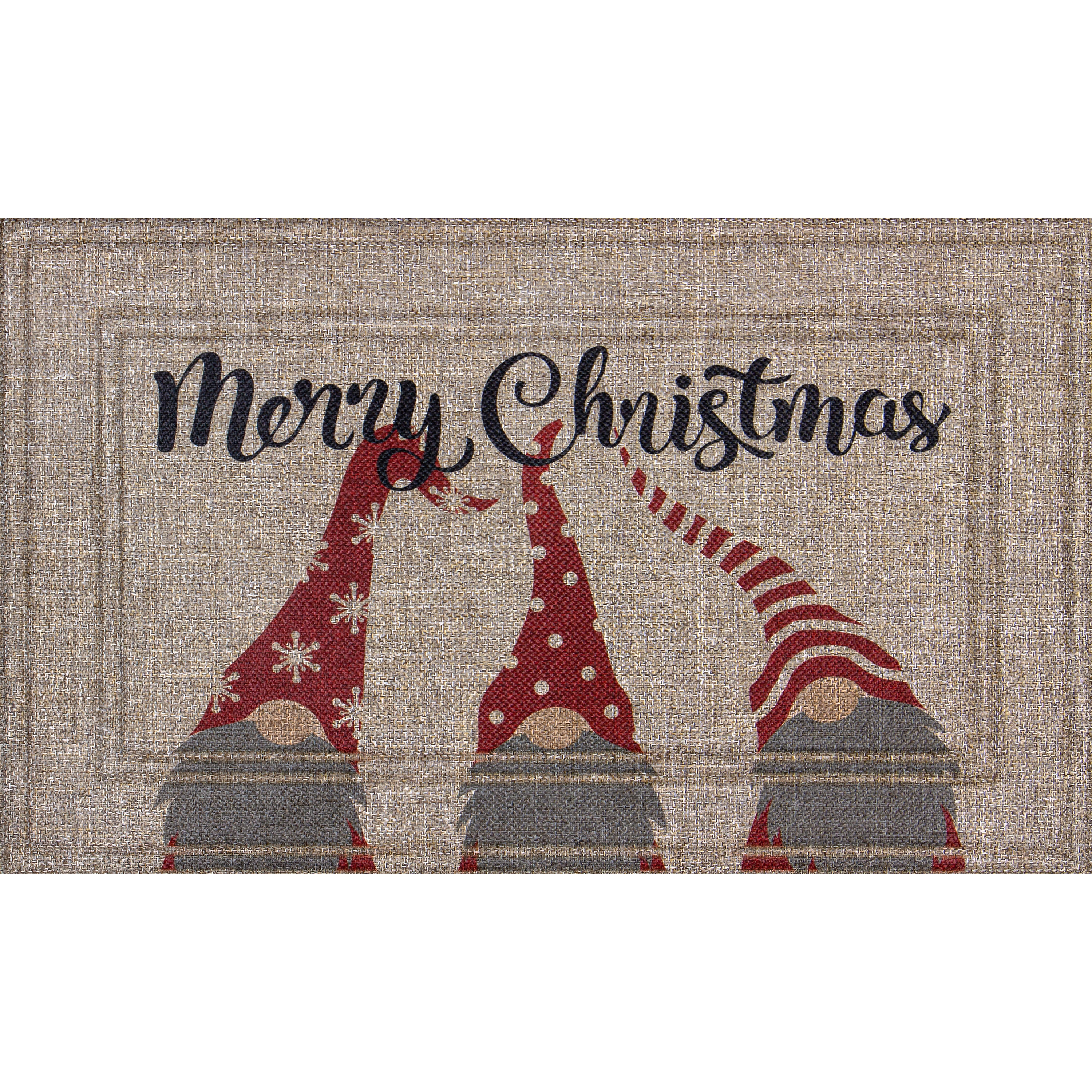 Mainstays Soho Merry Christmas Gnomes Doormat, 18 in x 30 in