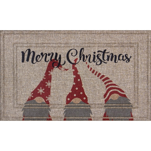 Mainstays Soho Sisal Merry Christmas Gnomes Doormat, 18"x30"
