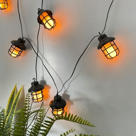 Mainstays Solar Flickering Warm White Flame LED Garden Decor String Lights