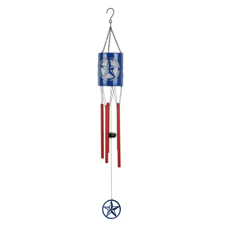 CHAmama✧*。 Mainstays Solar Metal Texas Star Wind Chime, 35.3 in Height