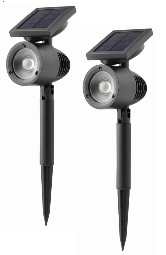 Mainstays Solar Outdoor Integrated LED 30Lumen Aluminum Spot Light