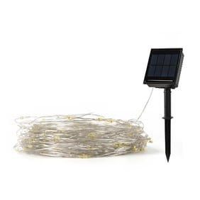 Mainstays Solar Power 200-Count Warm White Fairy LED Wire String Lights Garden Decorative