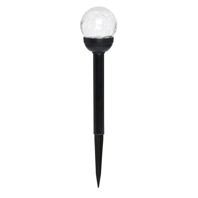 Mainstays Solar Powered Black Crackle Glass Ball Path Light, Integrated ...