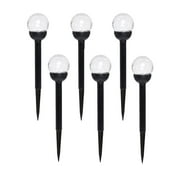 Mainstays Solar Powered Black Finish Glass Crackle LED Path Light, 3 Lumens, (6 Count)