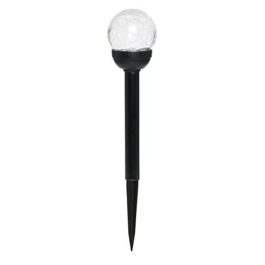 Mainstays Solar Powered Black LED Landscape Crackle Glass Ball Path Light, 3 Lumens