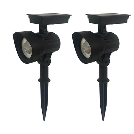 MAINSTAYS SOLAR POWERED BLACK LED LANDSCAPE SPOT LIGHT,...
