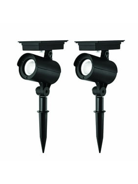 Mainstays Solar Powered Black LED Landscape Spot Light, 60 Lumens (2 Count)