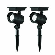 Mainstays Solar Powered Black LED Landscape Spot Light, 60 Lumens 2 Count