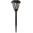 Mainstays Solar Powered Black Lattice LED Walkway Light with Glass Lens ...