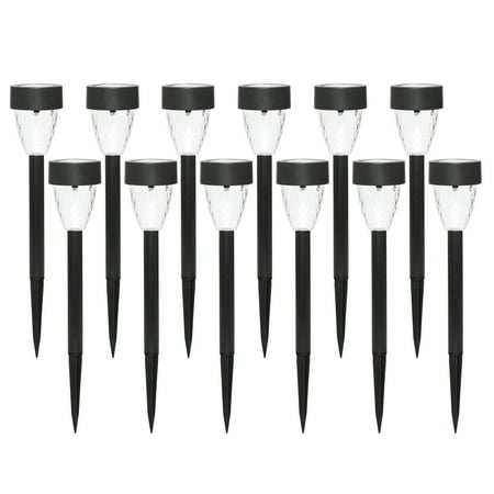 Mainstays Solar Powered Black Tapered LED Path Light, 5 Lumens (12 Count)