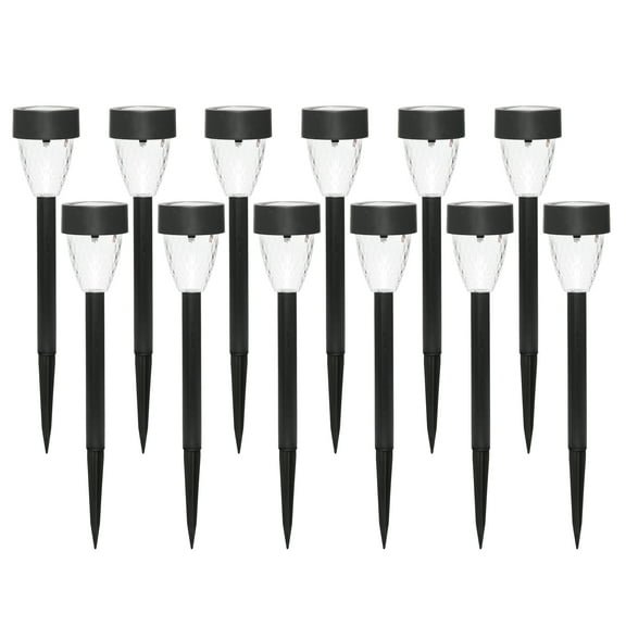 Mainstays Solar Powered Black Tapered LED Path Light, 5 Lumens (12 Count)