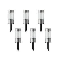 Mainstays Solar Powered Bollard Mini Landscape Path Lights, Warm White, 6 Pack