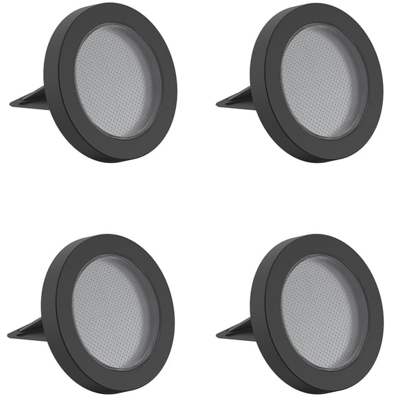 Mainstays Solar Powered Landscape Disc Lights, Black, Color Holding LED, 20 Lumens, 4 Count