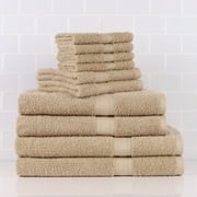 Mainstays Solid 10-Piece Bath Towel Set, Vallejo Tan