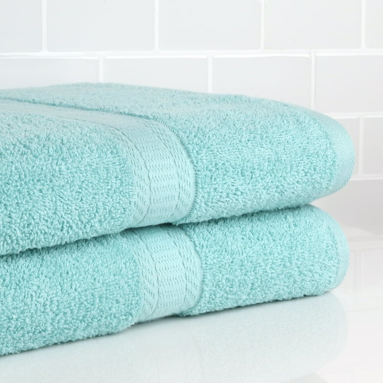Mainstays 2 Pack 100 Cotton Premium Bath Sheets Set Super Soft and Highly Absorbent Basic Solid Premium Cotton Bath Sheets for Bathroom Hotels Spa and Gym Aqua Walmart