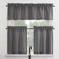 thumbnail interactive-video image 1 of Mainstays 3-Piece Textured Semi Sheer Rod Pocket Kitchen Window Tier Pair and Valance, 2 Café Curtains and 1 Curtain Valance, Grey, 56"W x 36"L, 1 of 9