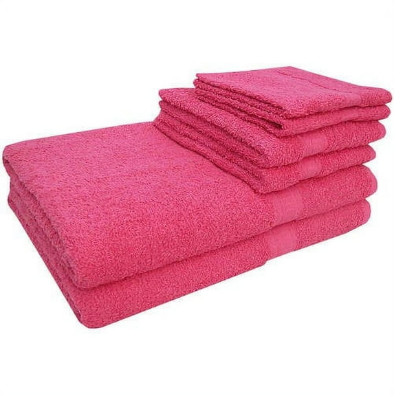 Mainstays Solid 6-Piece Bath Set, Bright Pink