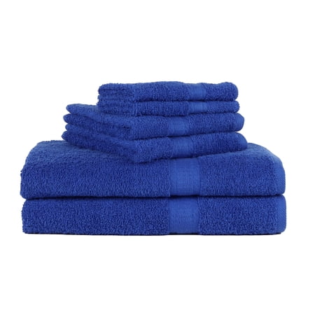 Mainstays Solid Adult 6-Piece Bath Towel Set,Royal Spice