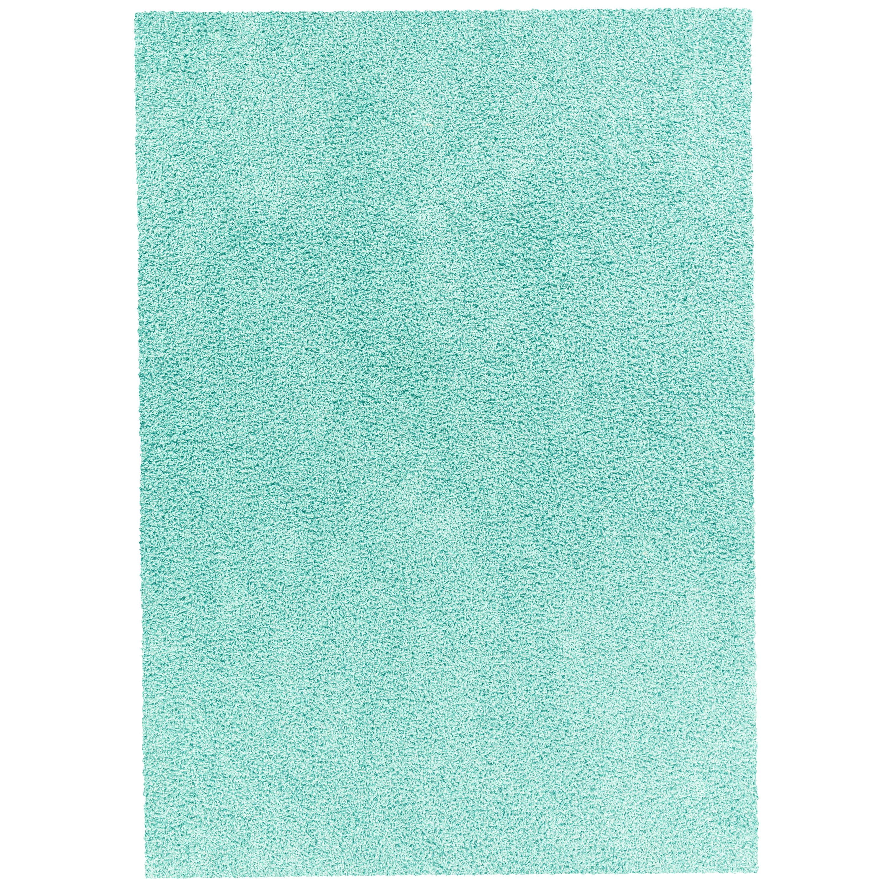 Mainstays Solid Aqua Tufted Shag Indoor Area Rug, 5'X7'