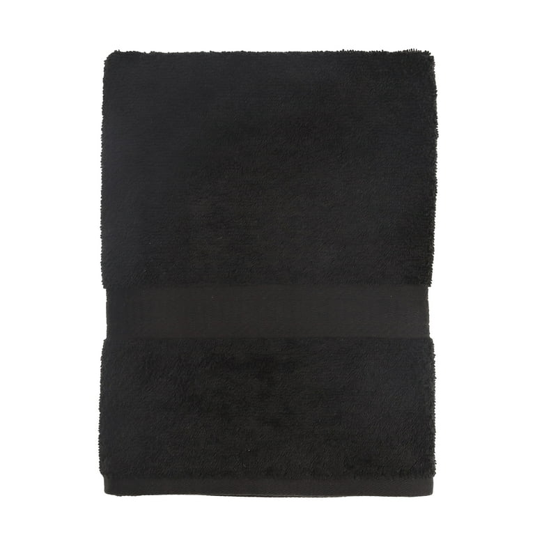 Mainstays 100 Cotton Bath Sheet Super Soft and Highly Absorbent Basic Solid Premium Cotton Bath Sheet for Bathroom Hotels Spa and Gym black