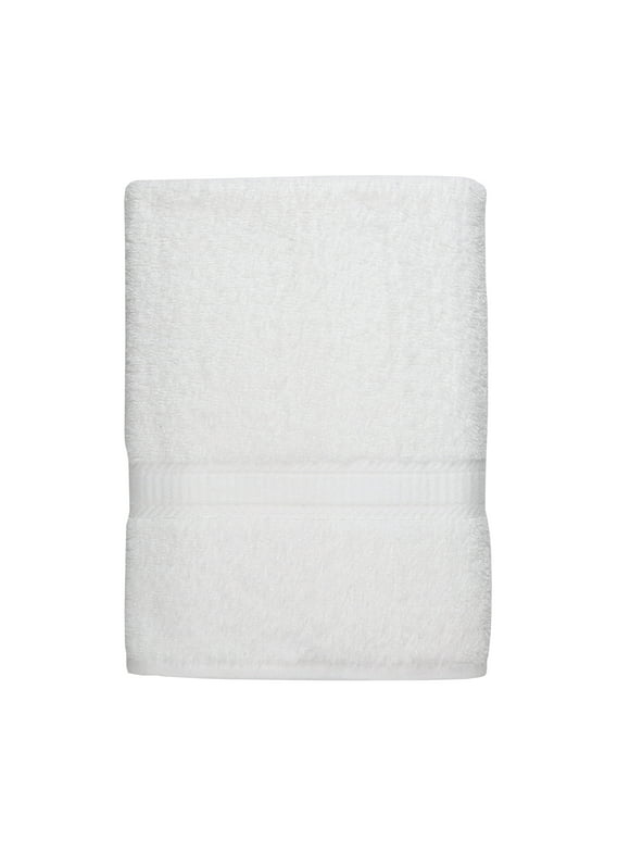 Mainstays Solid Bath Sheet, White
