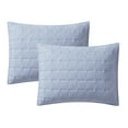 thumbnail image 1 of Mainstays Solid Textured Box Crinkle Quilted Pillow Sham, Blue, King, Soft Wash, 2 Pack, All Ages, 1 of 6