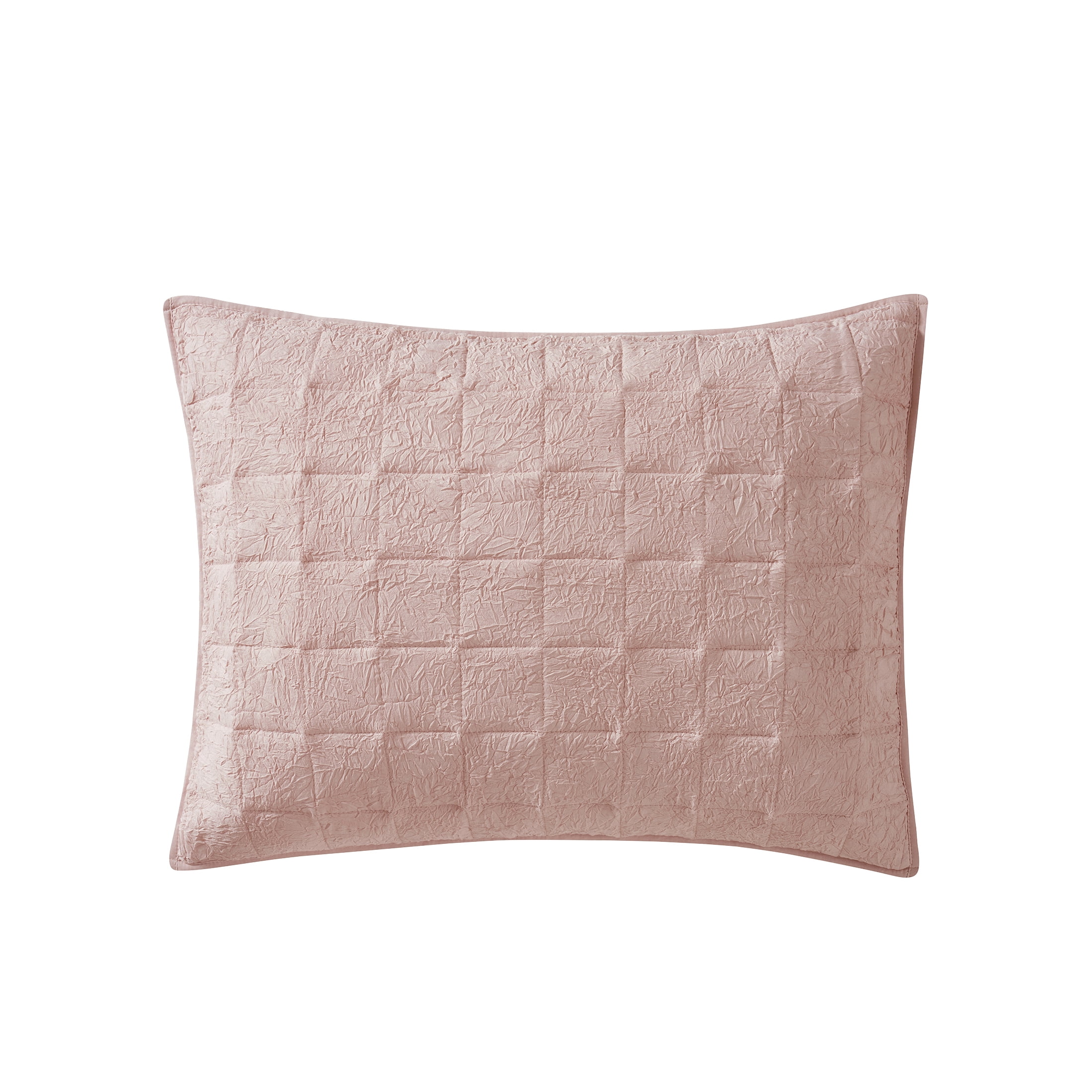 Mainstays Crinkle Pillow Sham, King, Pink Blush, 1 Pack