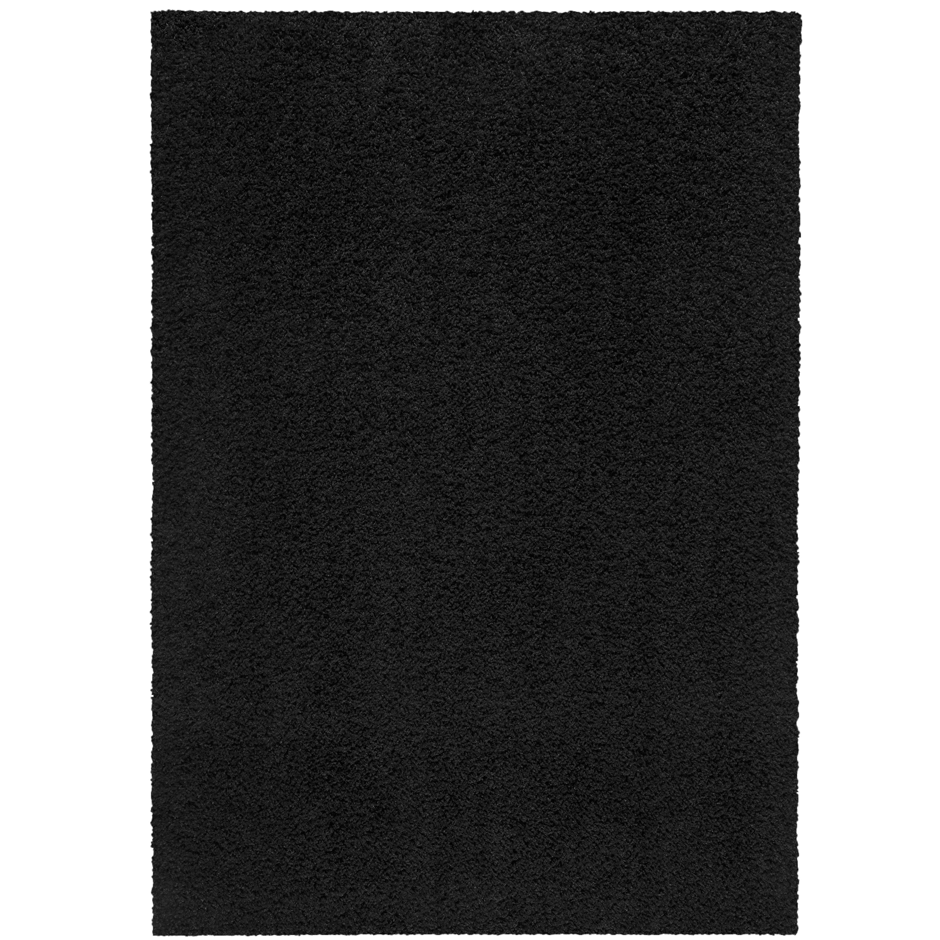 Mainstays Solid Casual Black Tufted Shag Indoor Area Rug, 3'x4'8"