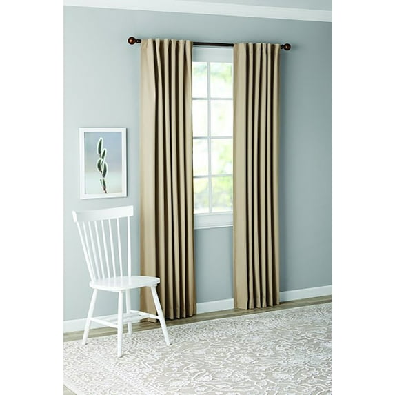 Mainstays Solid Blackout Curtain Panel, 1 Panel, Beige, 50" W x 84" L