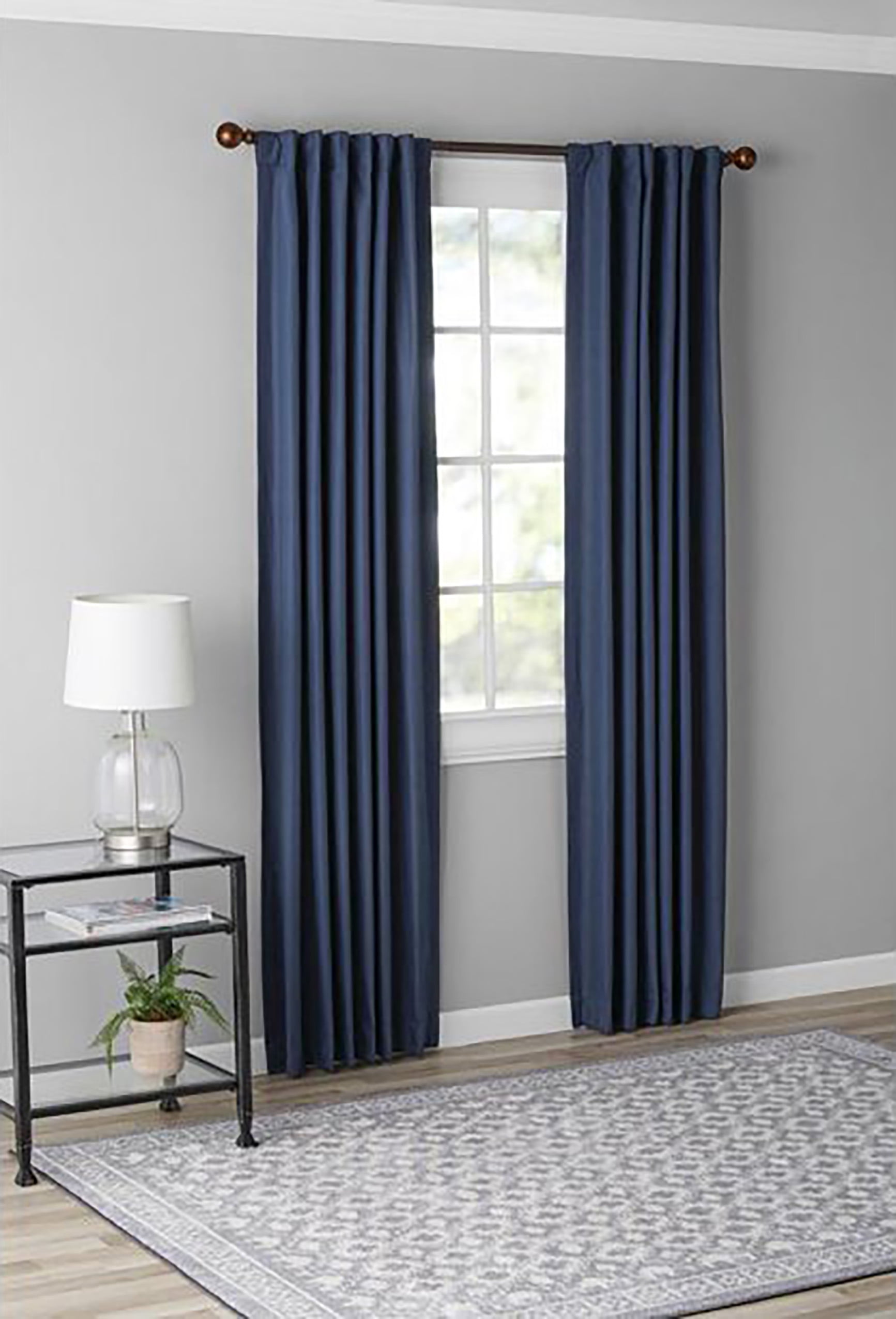 Mainstays Solid Blackout Curtain Panel, 1 Panel, Navy Blue, 50" W x 84" L