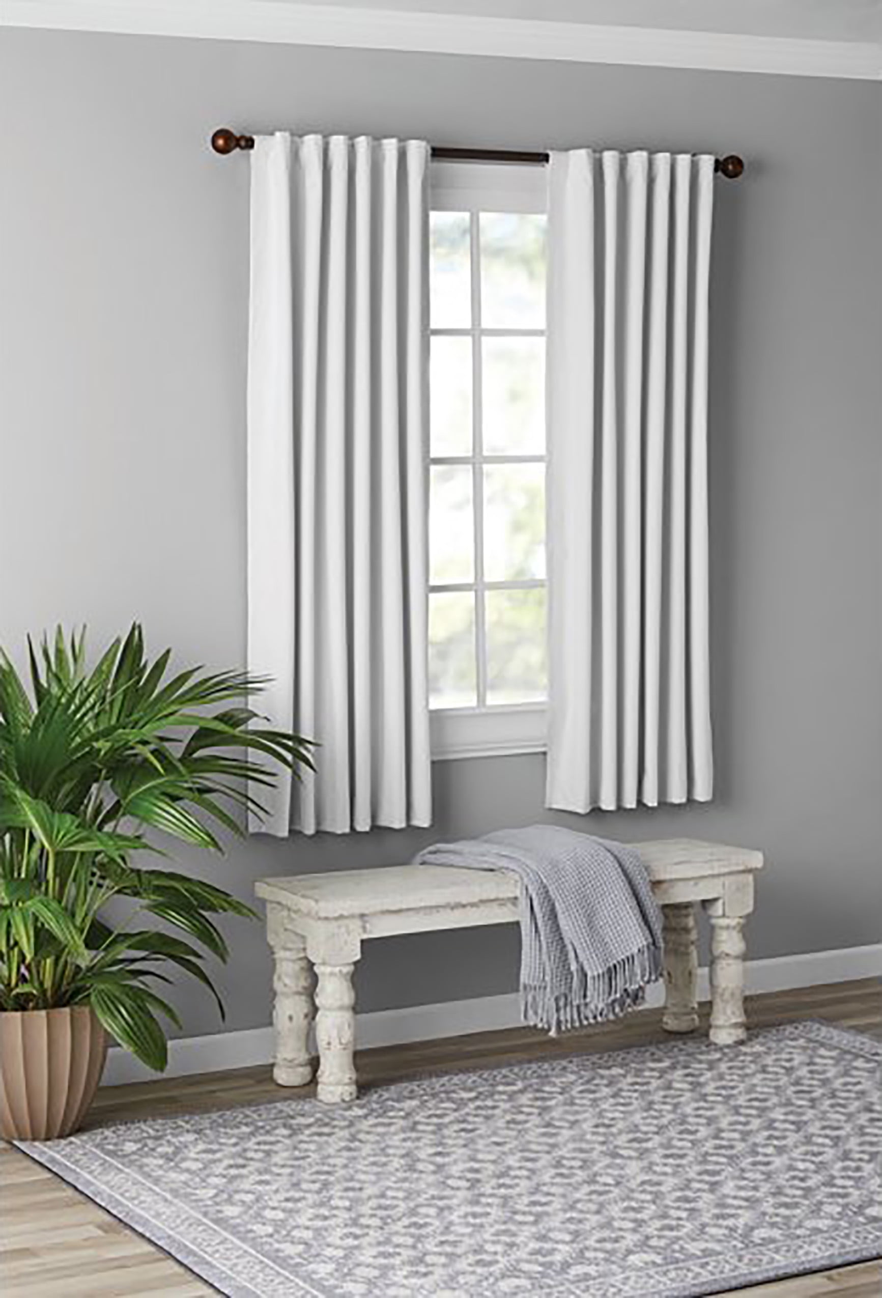 Mainstays Solid Blackout Curtain Panel, 1 Panel, White, 50" W x 63" L