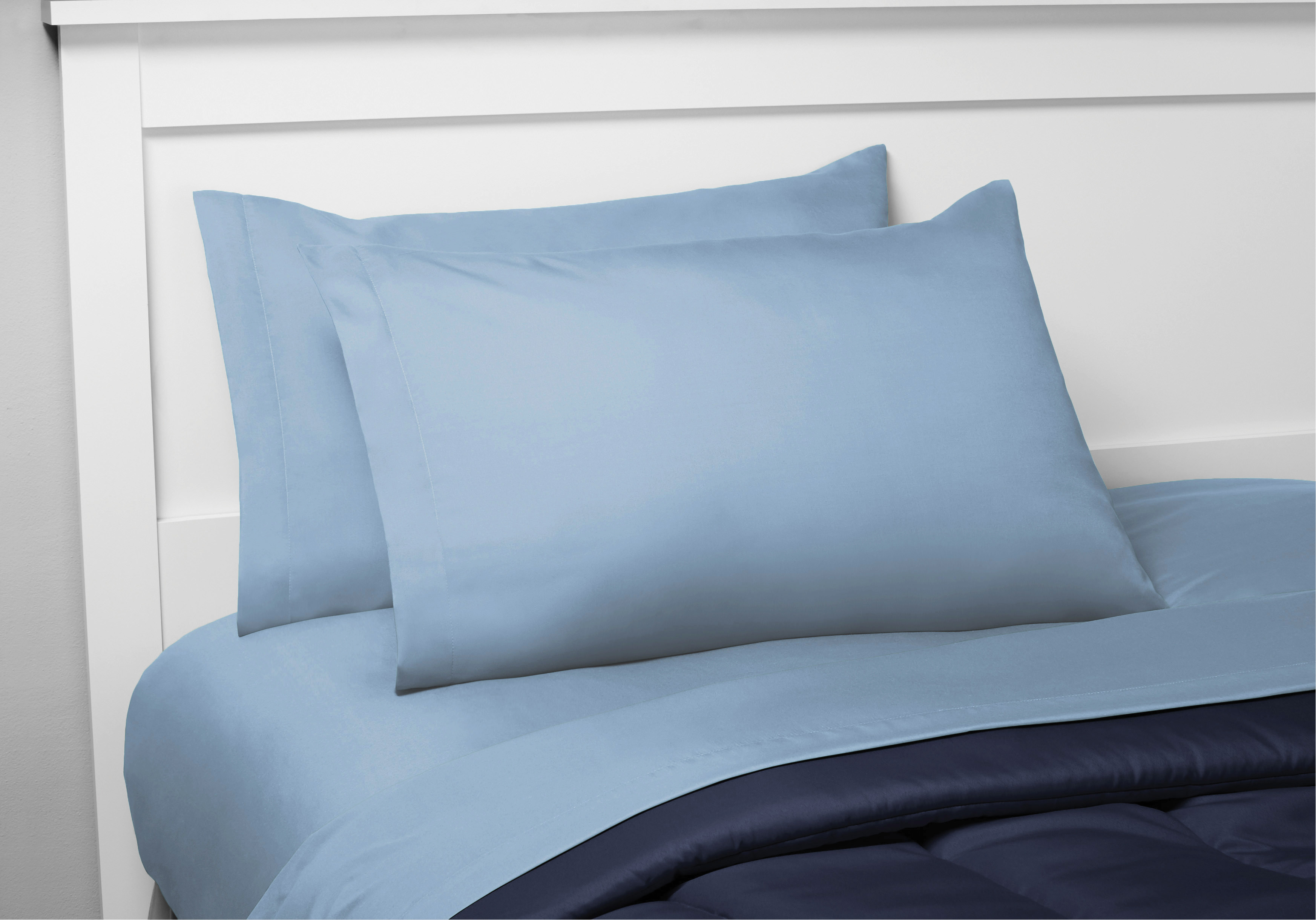 Mainstays Solid Color Sheet Set, Light Blue, Queen