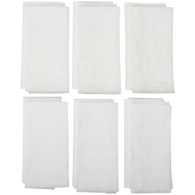 Intedge White 50/50 Polycotton Blend Cloth Napkins, 20 x 20 - 12/Pack