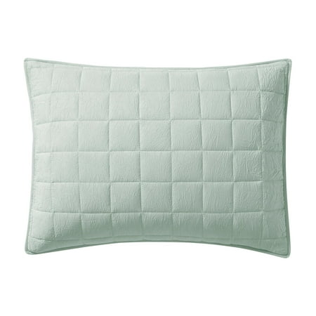 Mainstays Crinkle Pillow Sham, Standard, Light Green, 1 Pack